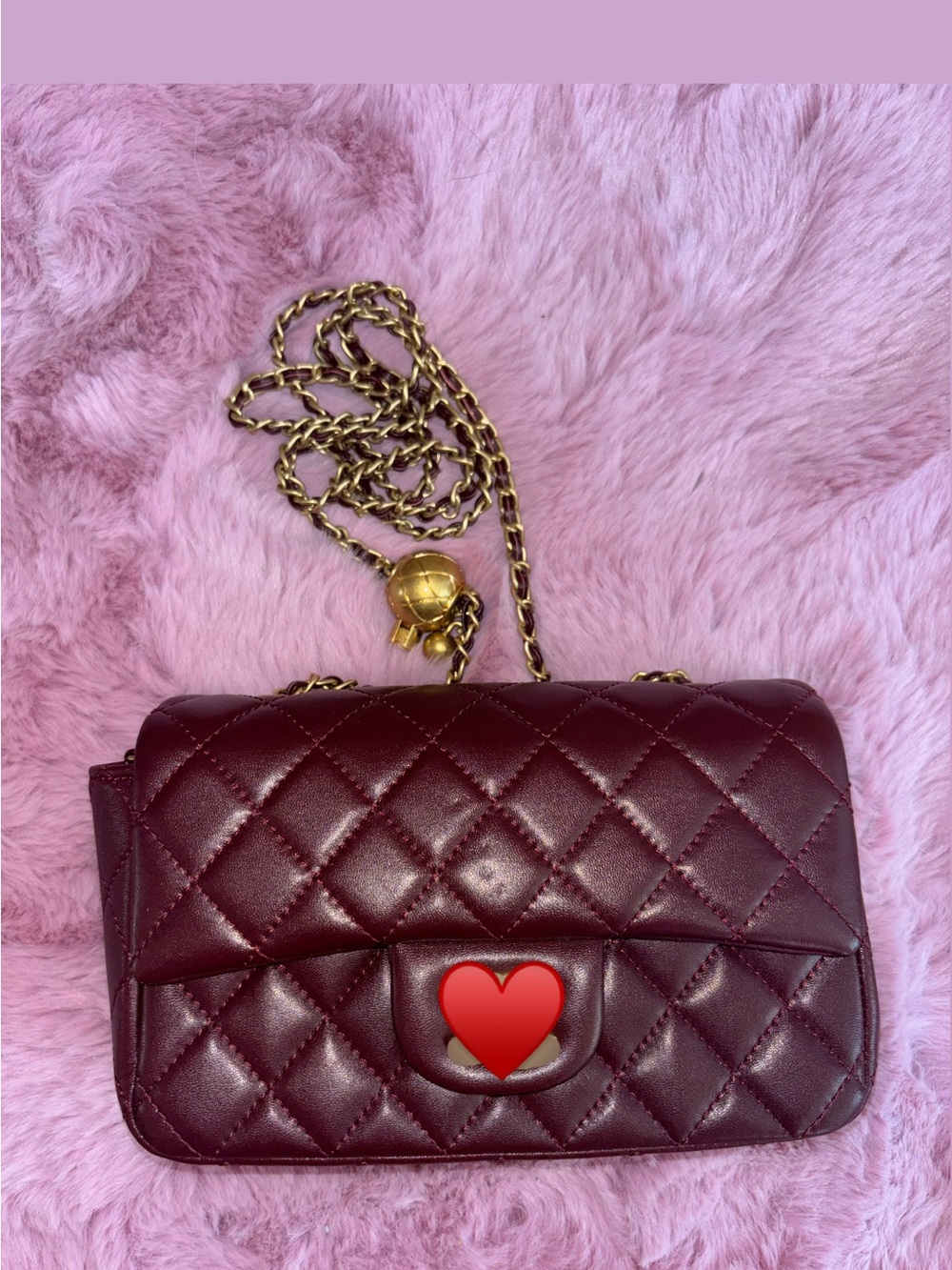 Fashion Quilted Burgundy Leather crossbody Bag